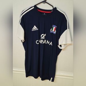 Italy National Team Soccer Jersey Mens XL 2013-2014 Adidas Away Blue Futbol